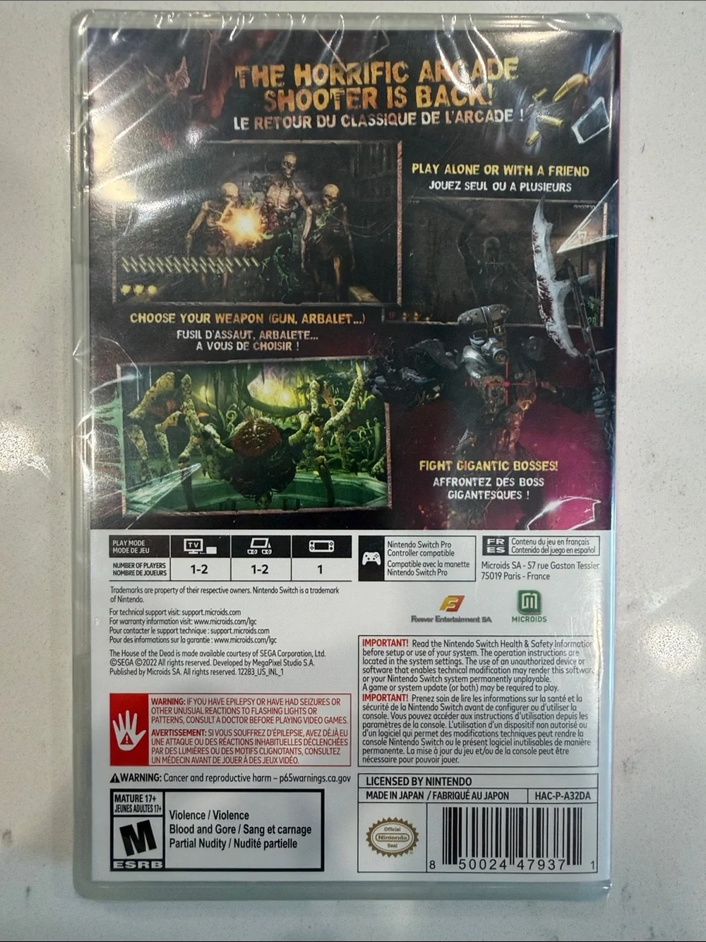 New Nintendo The House of the Dead Remake - Red & Black Cover Art